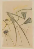 Max Ernst, Ohne Titel, 1949, frottage and colored pencil on paper