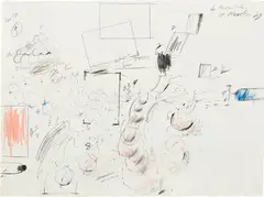 Cy Twombly, Untitled, 1969, pencil, coloured pencil and pastel on paper