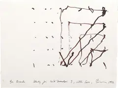 Study for Cold Mountain 3 by Brice Marden, 1992, ink on paper, sold Nov 2021