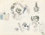 Robert Rauschenberg, The Red Virgin, 1969, gouache, watercolor, pencil and solvent transfer on Arches paper