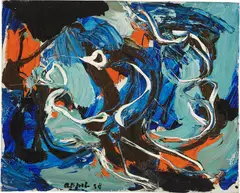 Tête volante by Karel Appel, 1958, oil on canvas, sold Nov 2021