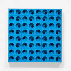 Paolo Scheggi, Inter-Ena-Cubo, 1969, punched cardboard modules, in Plexiglas box
