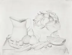 Nature Morte by Fernando Botero, 1973, graphite on paper, sold Nov 2021