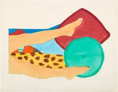 Study for Bedroom Painting #1 by Tom Wesselmann, 1967, Liquitex and graphite on paper, sold Nov 2021