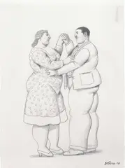 Fernando Botero, Dancers, 2010, pencil on paper
