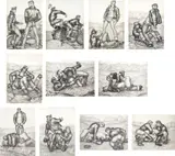 Eleven works: (i-xi) Untitled (Motorcycle Series) by Tom of Finland, 1959–1960, graphite on paper, sold Nov 2021