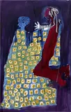 Portia Zvavahera, Ndiregererewo Murume Wangu, 2014, oil-based printing ink and oil bar on canvas mounted to panel