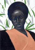 Wahab Saheed, Actual Queen, 2020, acrylic, charcoal, chalk and oil pastel on canvas