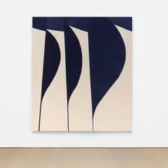 Sarah Crowner, Rotated Stretched Stems, Cropped, 2016, acrylic and raw canvas sewn on canvas