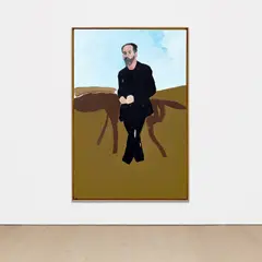 Walking through muddy water bruce sedura? by Henry Taylor, 2015, acrylic on canvas, offered Nov 2021