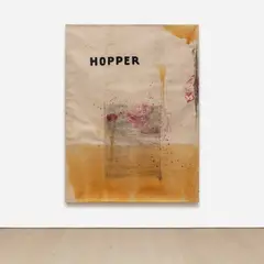 Hopper by Julian Schnabel, 1991, oil, epoxy and resin on tarpaulin, sold Nov 2021
