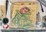 Jennifer Bartlett, 5 A.M., Red Headband, 1992-1993, pastel and silkscreen on Saunders paper
