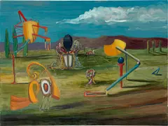 Untitled (Large Landscape) by George Condo, 1983, oil on canvas, sold Nov 2021