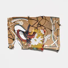 Sonia Gomes, Untitled, 2006, graphite, pastel, string, fabric and paper collage on cardboard