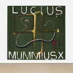 Lucius Mummius X by Julian Schnabel, 1987, oil, spray enamel, gesso and modeling paste on tarp, sold Nov 2021