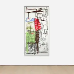Untitled by Aaron Garber-Maikovska, 2014, ink and pastel on archival gator board, in artist's frame, sold Nov 2021