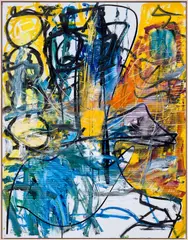 Untitled by Aaron Garber-Maikovska, 2019, ink and oil on fluted polyboard, in artist's frame, sold Nov 2021