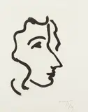 Henri Matisse, Nadia au profil aigu (Nadia in Profile) (D. 810), 1948, Aquatint, on Marais paper, with full margins