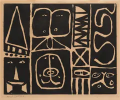 Adolph Gottlieb, Pictograph (F. 39), c. 1946, Linocut, on wove paper, with presumably full margins