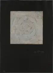 White Target (U.L.A.E. 54) by Jasper Johns, 1968, Lithograph in white, on Japan appliqué to black Canson paper, with full margins, sold Apr 2021
