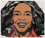 Mickalene Thomas, Oprah Winfrey, from When Ends Meet, 2007, Screenprint in colors with hand-applied rhinestones on 4-ply museum board