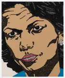 Mickalene Thomas, Condoleezza Rice, from When Ends Meet, 2007, Screenprint in colors with hand-applied rhinestones, on 4-ply museum board, with full margins