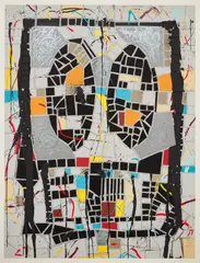 Broken Men by Rashid Johnson, 2019, Screenprint with mylar collage in colors, on wove paper, with full margins, sold Apr 2021