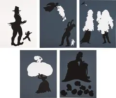 Emancipation Approximation: Scenes 5; 9; 15; 18; and 26 by Kara Walker, 1999-2000, Five screenprints in colors, on Somerset paper, the full sheets, offered Apr 2021