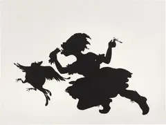 Kara Walker, The Keys to the Coop, 1997, Monumental linocut, on Rives BFK paper, with full margins