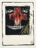 Kerry James Marshall, Eschu - Crossroads, 1987-88, Monoprint with woodcut in colors, on wove paper, with full margins