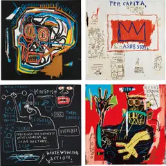 Jean-Michel Basquiat, Portfolio I, 1983-2001, The complete set of four screenprints in colors, on Saunders Watercolor paper, the full sheets