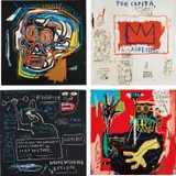 Portfolio I by Jean-Michel Basquiat, 1983-2001, The complete set of four screenprints in colors, on Saunders Watercolor paper, the full sheets, sold Apr 2021