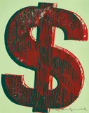 $ (1) (F. & S. 274) by Andy Warhol, 1982, Unique screenprint in colors, on Lenox Museum Board, the full sheet, sold Apr 2021