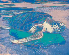 Turtle (F. & S. 360A) by Andy Warhol, 1985, Screenprint in colors, on Lenox Museum Board, the full sheet, sold Apr 2021