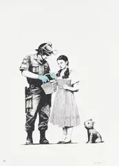 Banksy, Stop & Search, 2007, Screenprint in colors, on Arches 88 paper, with full margins