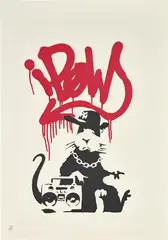Gangsta Rat by Banksy, 2004, Screenprint in colors, on wove paper, with full margins, sold Apr 2021