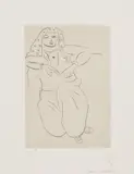 Henri Matisse, Orientale, tatouage en croix sur la poitrine (Oriental, Cross Tattoo on Chest) (D. 154), 1929, Drypoint, with Chine appliqué to Arches paper, with full margins