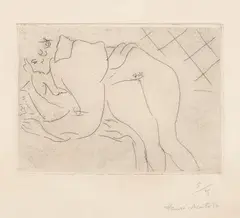 Figure lisant (Figure Reading) (D. 191) by Henri Matisse, 1929, Etching, with Chine appliqué to Arches paper, with full margins, sold Apr 2021