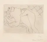 Figure lisant (Figure Reading) (D. 191) by Henri Matisse, 1929, Etching, with Chine appliqué to Arches paper, with full margins, sold Apr 2021