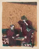 Édouard Vuillard, La Partie de dames, from Paysages et Intérieurs (The Game of Checkers, from Landscapes and Interiors) (R.-M. 32), 1899, Lithograph in colors, on Chine paper, with full margins