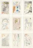 The Song of Songs of King Solomon (M. & L. 468-479) by Salvador Dalí, 1971, The complete set of 12 etchings with stencil coloring and gold gilding, on Arches paper, with title, colophon and text p, sold Apr 2021