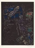 L'Atelier de nuit (The Night Workshop) (M. 961) by Marc Chagall, 1980, Lithograph in colors, on Arches paper, with full margins, sold Apr 2021
