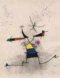 Joan Miró, Appelant écartelé (Quartered Decoy) (D. 572), 1973, Etching and aquatint in colors, on Arches paper, the full sheet