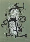 L'Illettre vert (The Illiterate - Green) (M. 620) by Joan Miró, 1969, Lithograph in colors, on Rives BFK paper, the full sheet, sold Apr 2021