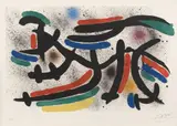Joan Miró Lithographe I: one plate (M. 865, see C. 160) by Joan Miró, 1972, Lithograph in colors, on Arches paper, with full margins, sold Apr 2021