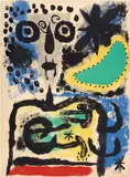Personnage nuageux (Cloudy Figure) (M. 219) by Joan Miró, 1955, Lithograph in colors, on Arches paper, the full sheet, sold Apr 2021