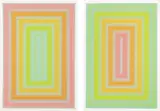 Richard Anuszkiewicz, Rosafied; and Veridified, 1971, Two screenprints in colors, on wove paper, with full margins