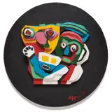 Karel Appel, Floating Family, 1976, Cast stone and hand-painted multiple