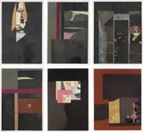 Louise Nevelson, Aquatints Portfolio (B. 116), 1973, The complete set of six aquatints with collage in colors, on Fabriano paper, with full margins, including original portfolio