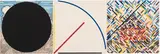Jennifer Bartlett, Circle, Line, House (a suite of three prints), 1993, The complete set of three screenprints in colors, on Rives BFK paper, the full sheets